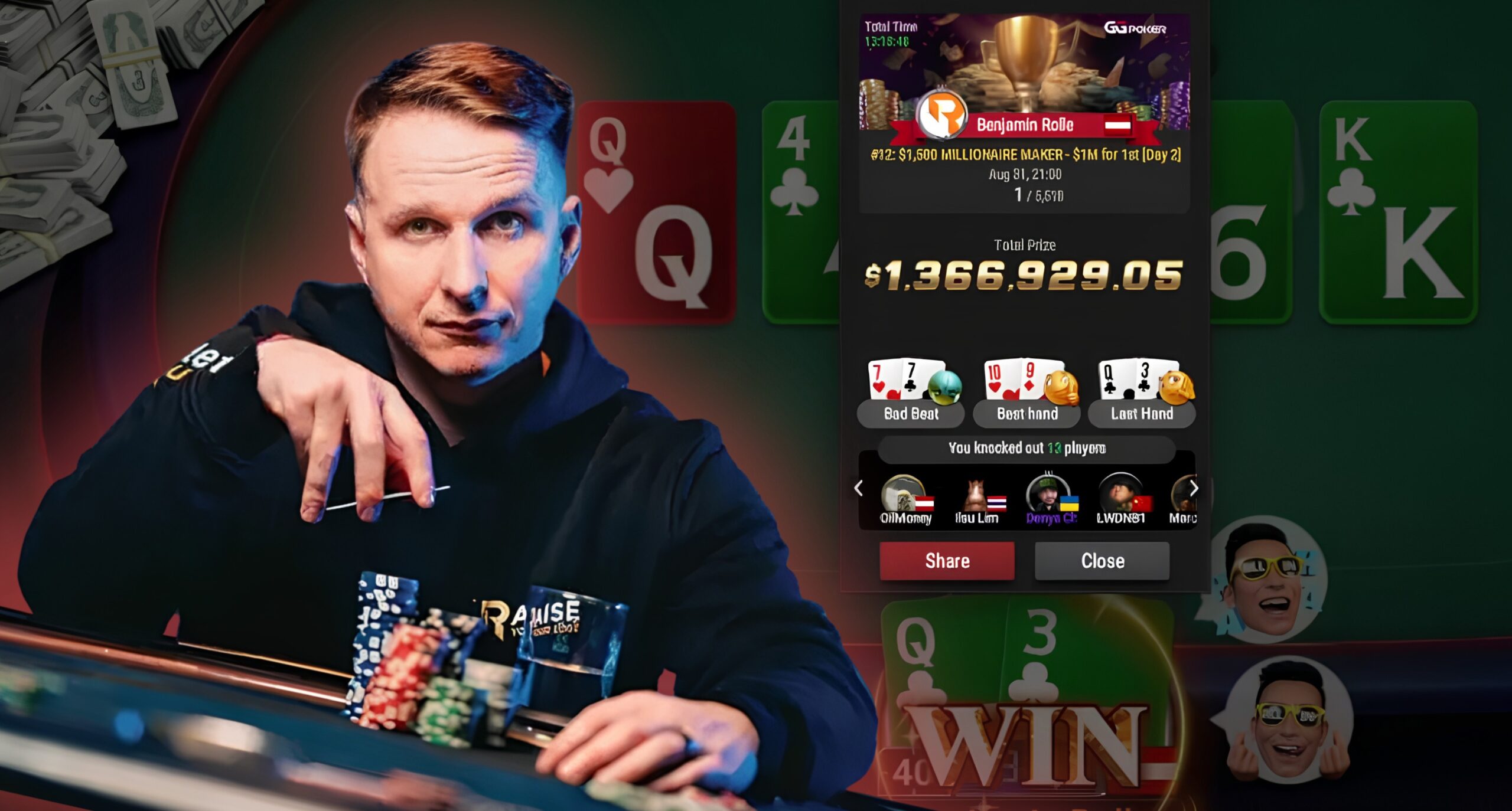 Benjamin Rolle Wins WSOP Online Millionaire Maker