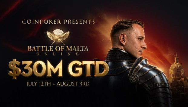 CoinPoker Sets $30M Guarantee for Battle of Malta Online