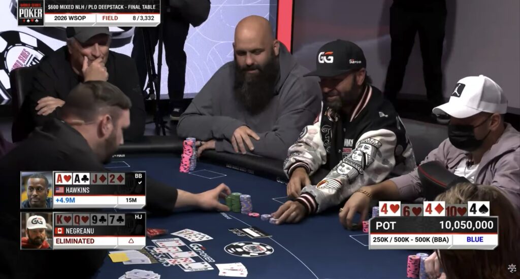 Hawkins Spikes River to Bust Negreanu at WSOP Final Table